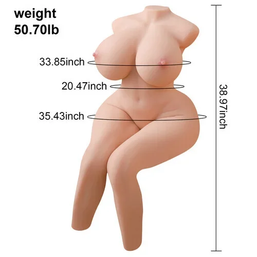 【1:1 Life-Size Large Tpe Sex Doll】 Kadi 50.7 Lb Large Torso Realistic Sex Doll Tpr Material Has High Elasticity And Real