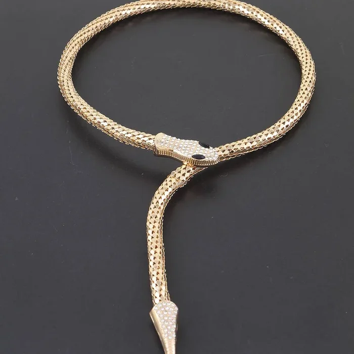 3AM BY H&D ACCESSORIES – Jeweled Snake Wrap Choker Necklace