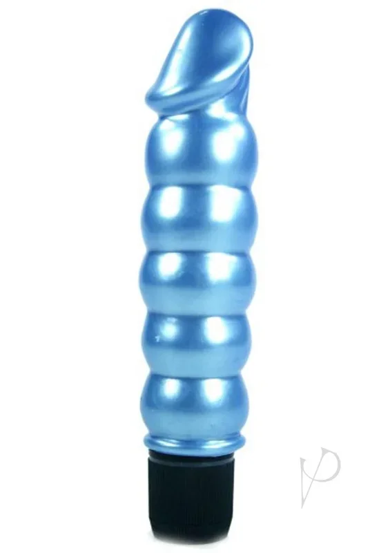 5.5-inch Pearl Shine Beaded Ribbed Vibrating Dildo Shaped G-spot Vibrator
