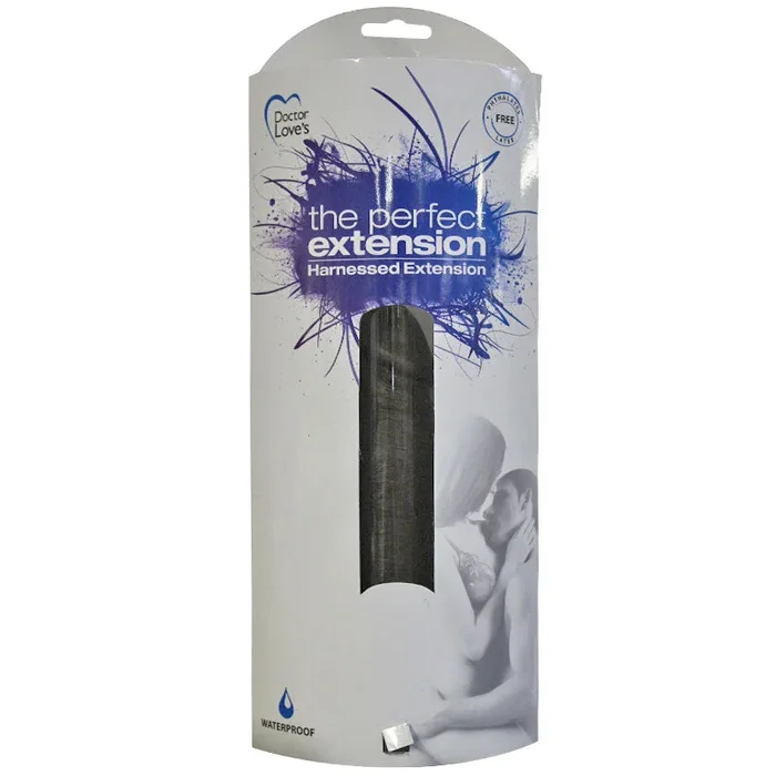 7in Perfect Extension Harnessed Penis Extension-Dark