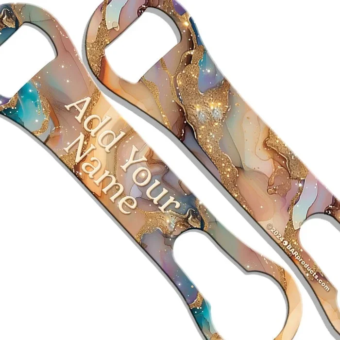“ADD YOUR NAME” V-Rod® Bottle Opener – Beige Marble