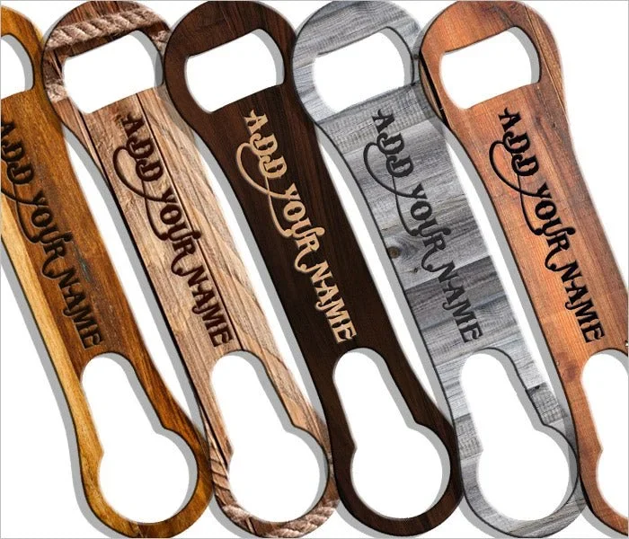 “ADD YOUR NAME” V-Rod® Bottle Opener – Wood