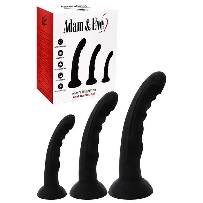 Adam & Eve ADAMS RIDGED TRIO – Anal Training Kit – Set of 3 Sizes