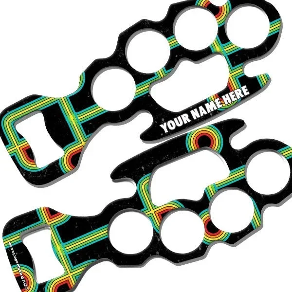 ADD YOUR NAME Knuckle Buster Bottle Opener – Abstract Retro