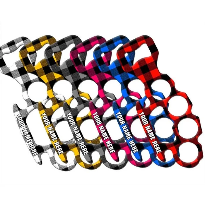 ADD YOUR NAME Knuckle Buster Bottle Opener – Hipster Plaid