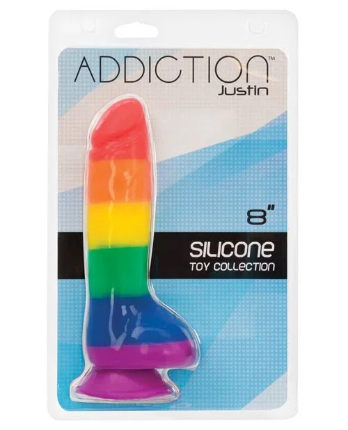 Addiction Justin 8″ Dildo – Rainbow