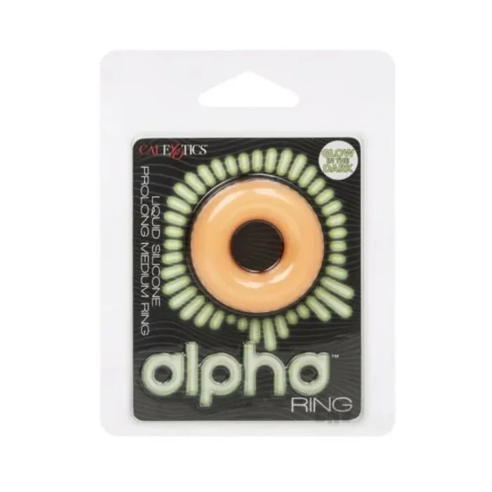 Alpha Liquid Silicone Glow In The Dark Prolong Cock Ring – Medium
