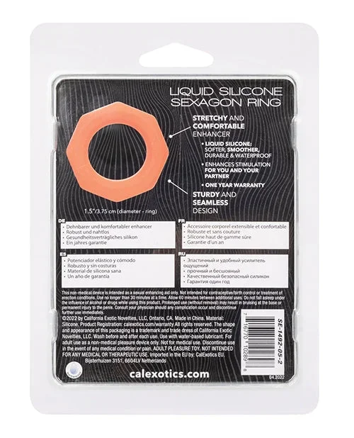Alpha Liquid Silicone Sexagon Ring – Orange