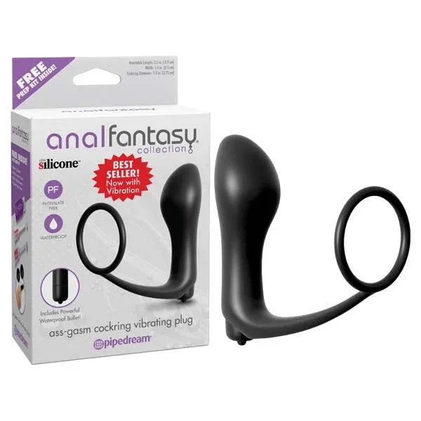 Anal Fantasy Collection Ass-gasm Cockring Plug – Vibrating Butt Plug with Cock Ring
