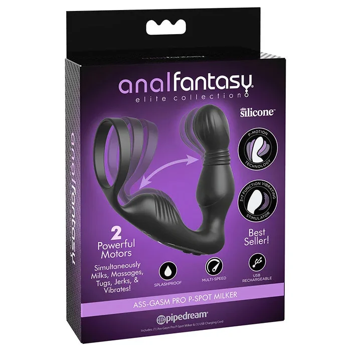 Anal Fantasy Elite Ass-Gasm P-Spot Milker – USB Rechargeable Prostate Massage with Cock Ring