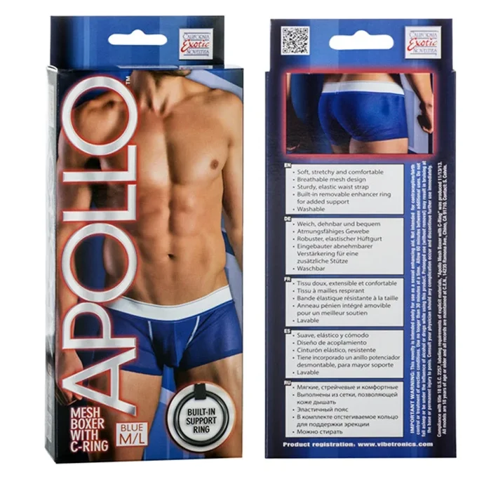 Apollo Mesh Boxer with C-Ring – Blue M/L
