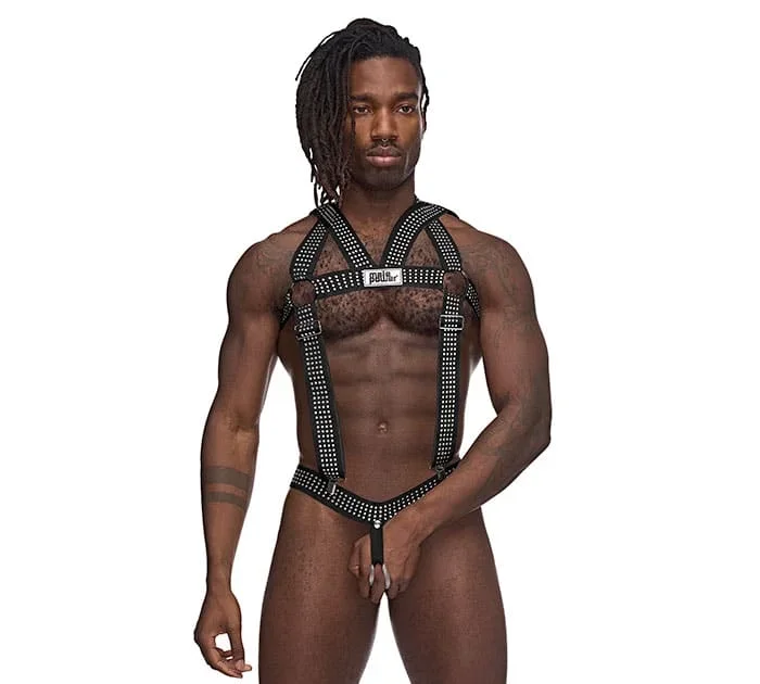 Arnés corporal masculino The Stud negro con marca Male Power