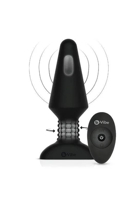 b-Vibe – Rimming XL Vibrating Butt Butt Plug with Remote Control – Black