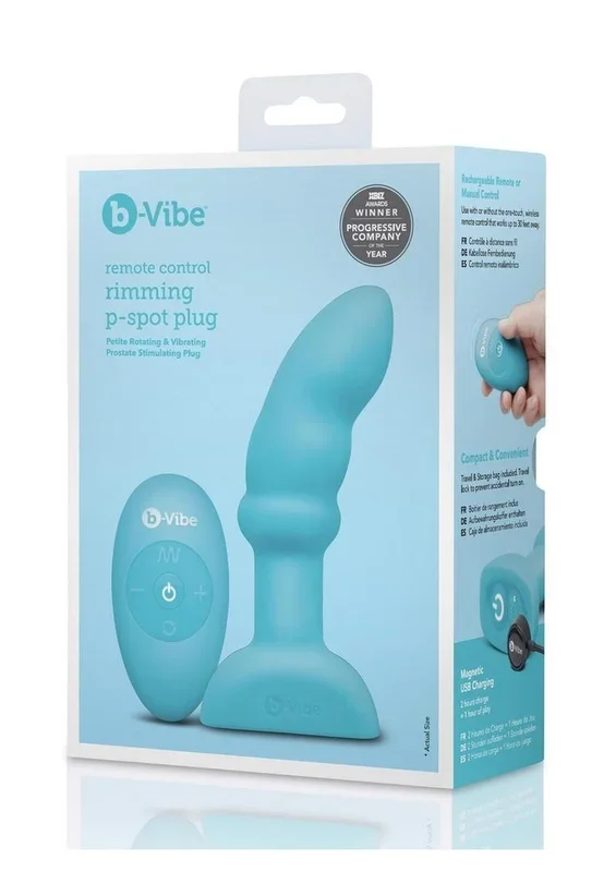 B-Vibe Remote Control Rimming P-Spot Rechargeable Silicone Butt Plug for Men