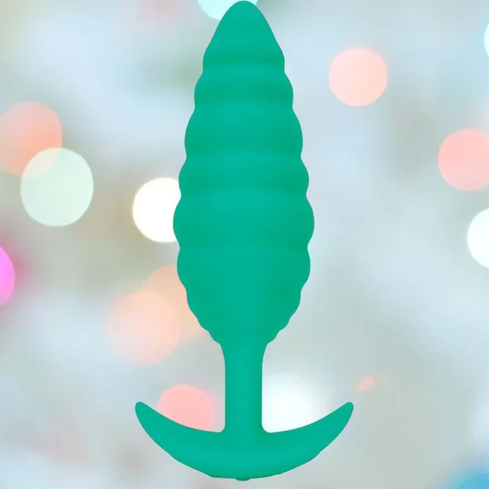 B-Vibe Texture Vibrating Butt Plug Twist – Green (Large)