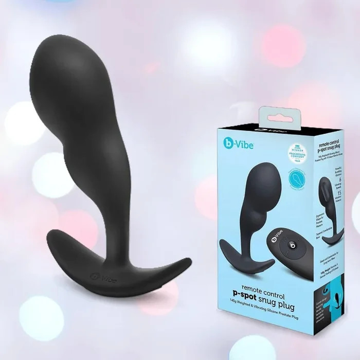 b-Vibe Vibrating Snug Plug RC: Silicone P-Spot Anal Vibrator – Large