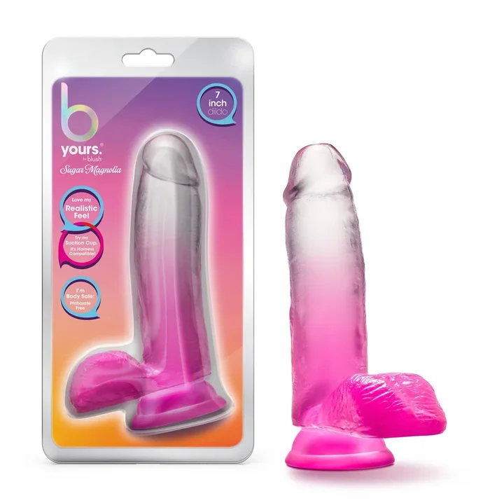 B Yours – Sugar Magnolia – 7 Inch Dildo – Fuchsia