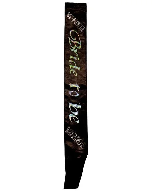 Bachelorette Bride To Be Non Flashing Sash – Black