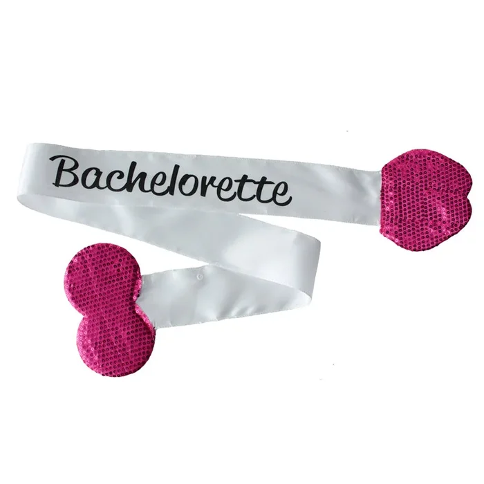 Bachelorette Plush Pecker Sash-White
