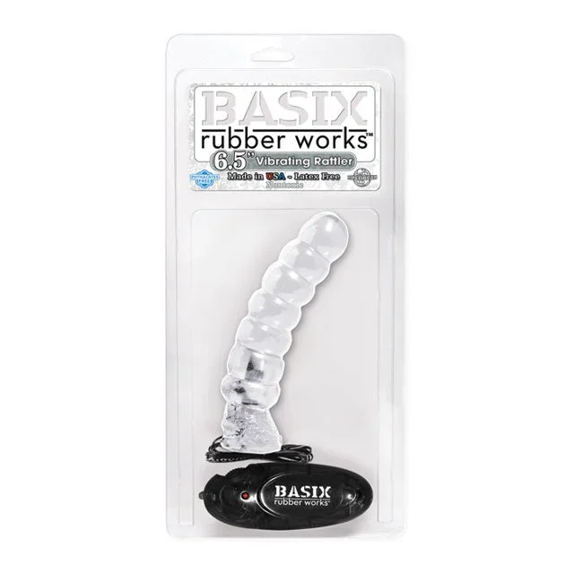 Basix: 6.5in. Vibrating Rattler (Clear)
