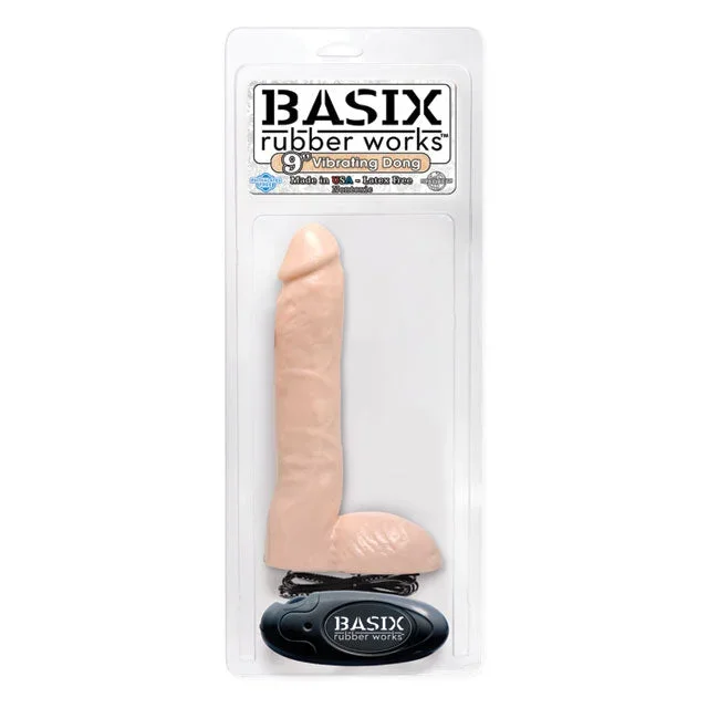 Basix 9in. Vibrating Dong (Flesh)
