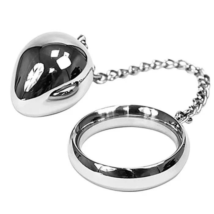 Best Pirce ? Hot Hardware Plugged Stainless Steel Anal Egg & C-Ring ? 2.2 Inch ?