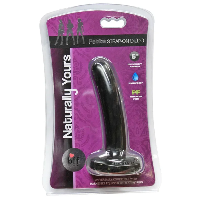 BFF Naturally Yours Petite Strap-On Dildlo Black 5in.