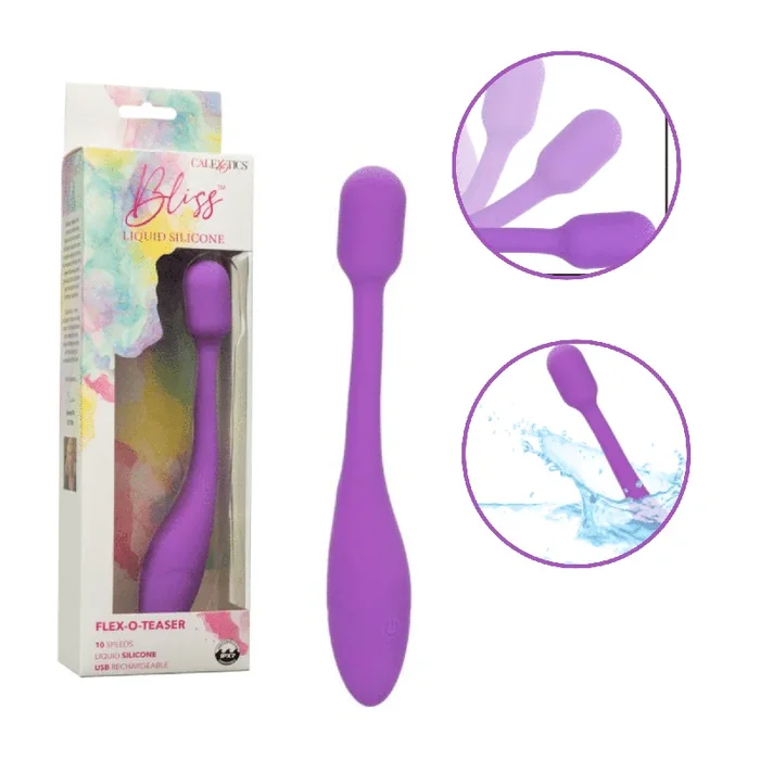 Bliss Liquid Flex O Teaser Rechargeable Multi-Speed Silicone Vibrator-Purple