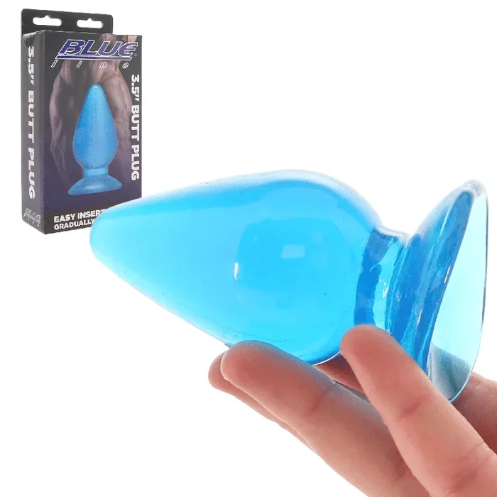 Blue Line 3.5-inch Tapered Tip Wide Bulbous Butt Plug For Beginners
