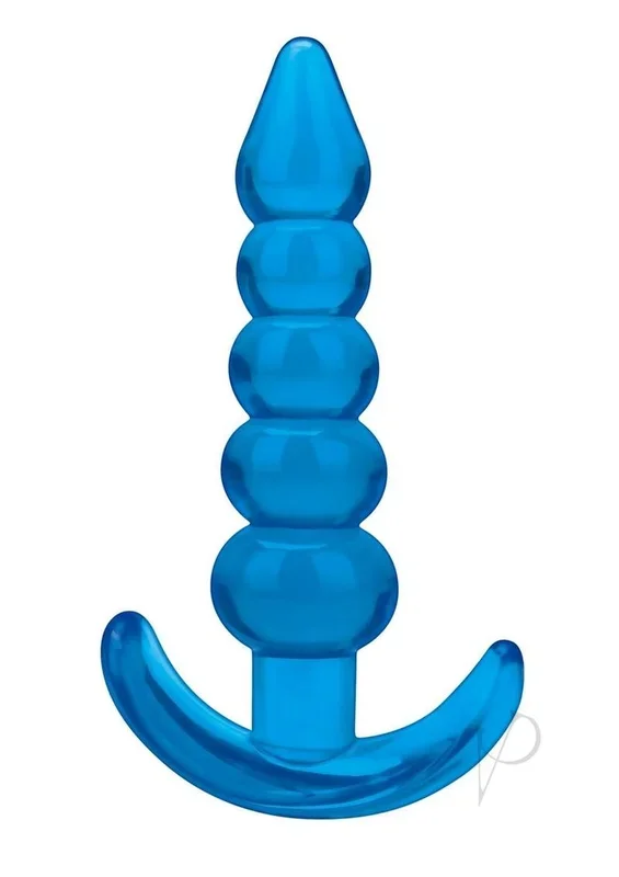 Blue Line 4.5-inch Beaded Seamless Anal Toy Butt Plug For Beginners Blue