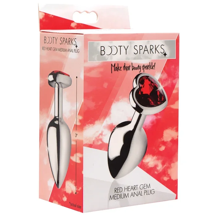 Booty Sparks Red Heart Gem Anal Plug – Medium