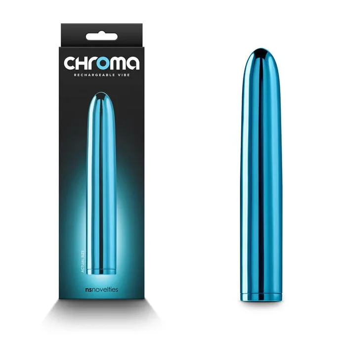 Chroma 17 cm USB Rechargeable Smooth Basic Vibrator – Metallic Teal