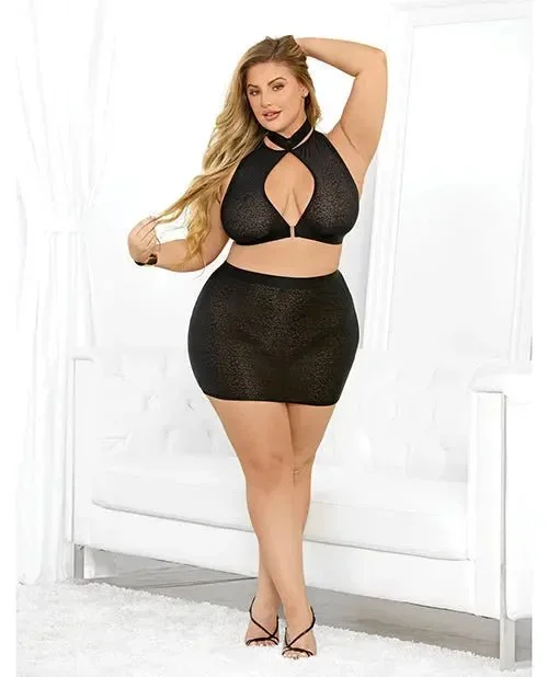 Collared Tri Top Bra & Mini Skirt – Clubbing Lingerie