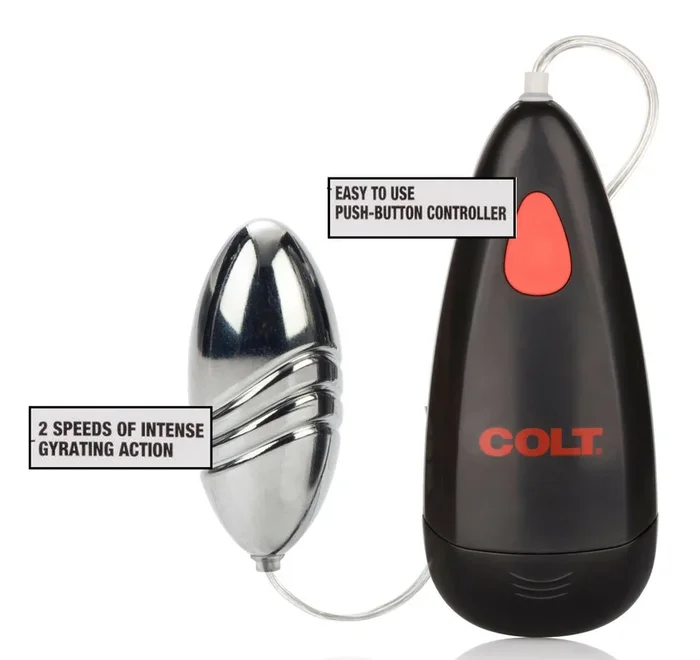 Colt Turbo Bullet Vibrator With Wired Remote Control Waterproof Silver