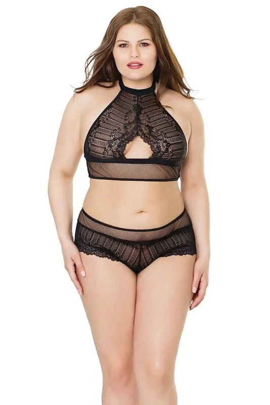 Coquette – 2489X – Top & Short Set – OS/XL – Black