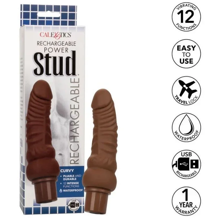 Curvy Rechargeable Power Stud® Vibrator 6.75″ by Cal Exotics