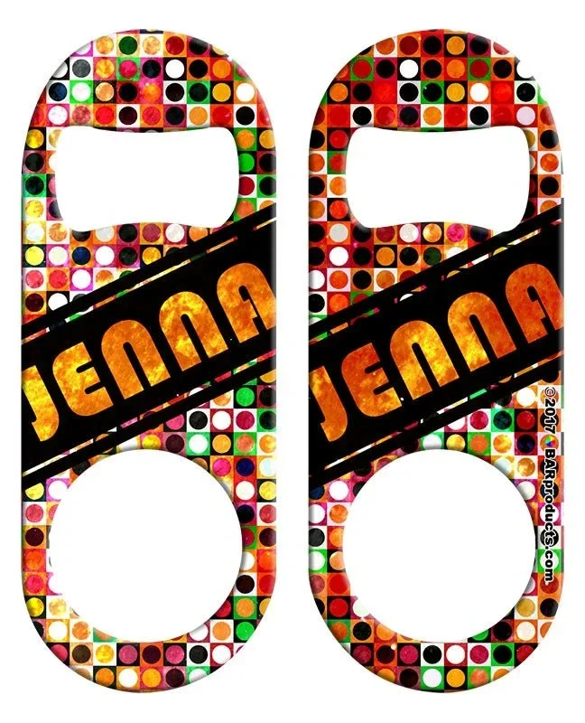 CUSTOMIZABLE Mini Bottle Opener – Grungy Retro Dot