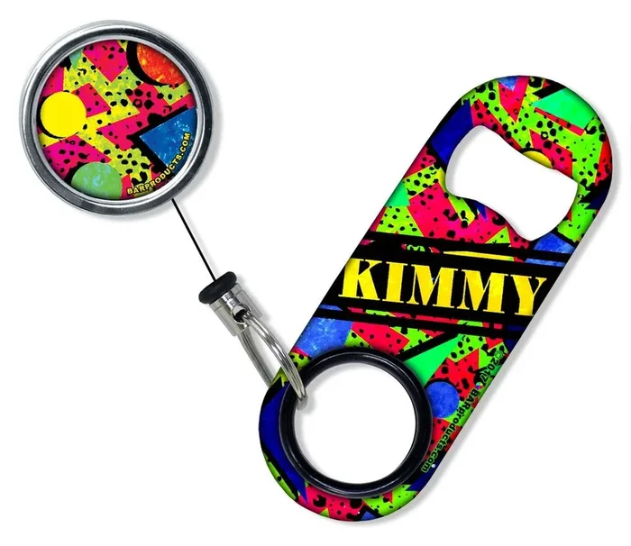 CUSTOMIZABLE Mini Bottle Opener with Retractable Reel – Colorful Elements