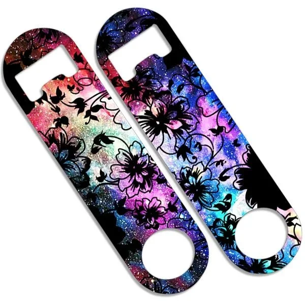 CUSTOMIZABLE Skinny Mini Bottle Opener – Space Flowers