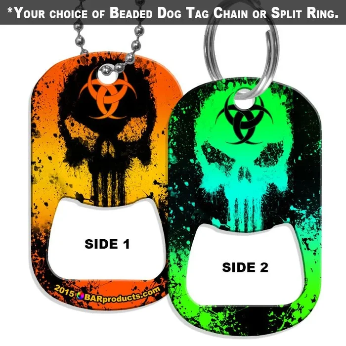 Dog Tag Bottle Opener – Hazard Skull