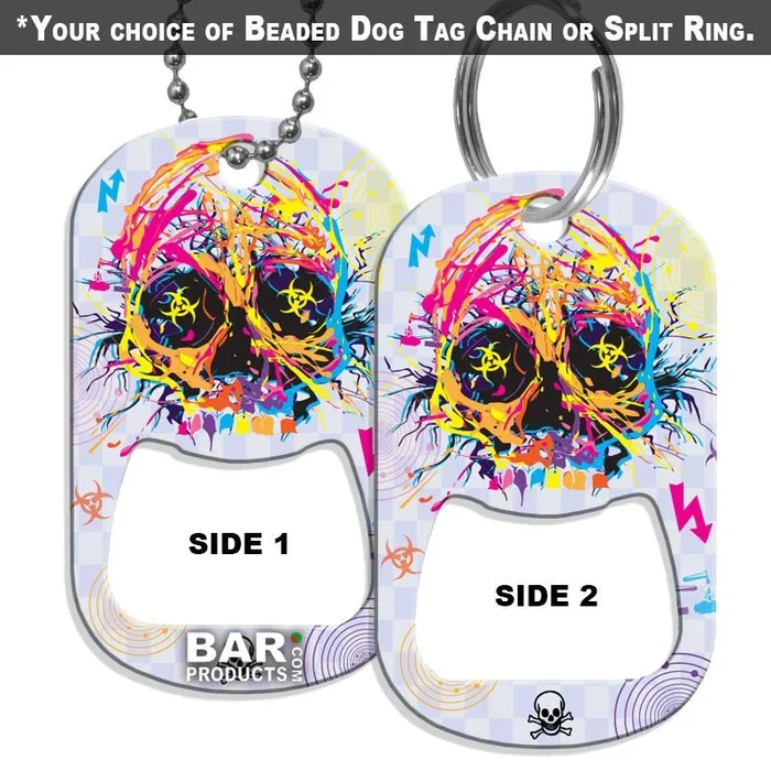 Dog Tag Bottle Opener – Radioactive Skull