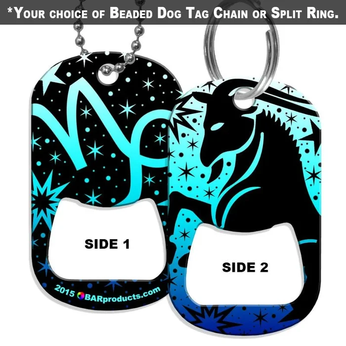 Dog Tag Bottle Opener – Zodiac Sign – Capricorn