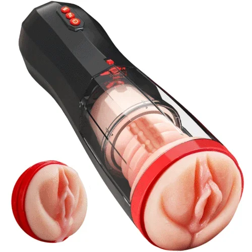 【Everted Fleshy Labia】Roka – 5 in 1 Men Masturbaters 5 Thrusting+Suction 10 Vibration Removable Transparent Window