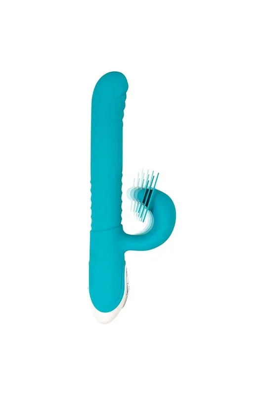 Evolved – The Show Stopper Thrusting Dual Vibrator – Blue