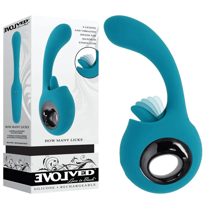 Evolved HOW MANY LICKS – 17.8 cm USB Rechargeable Vibrator with Flicking Stimulator