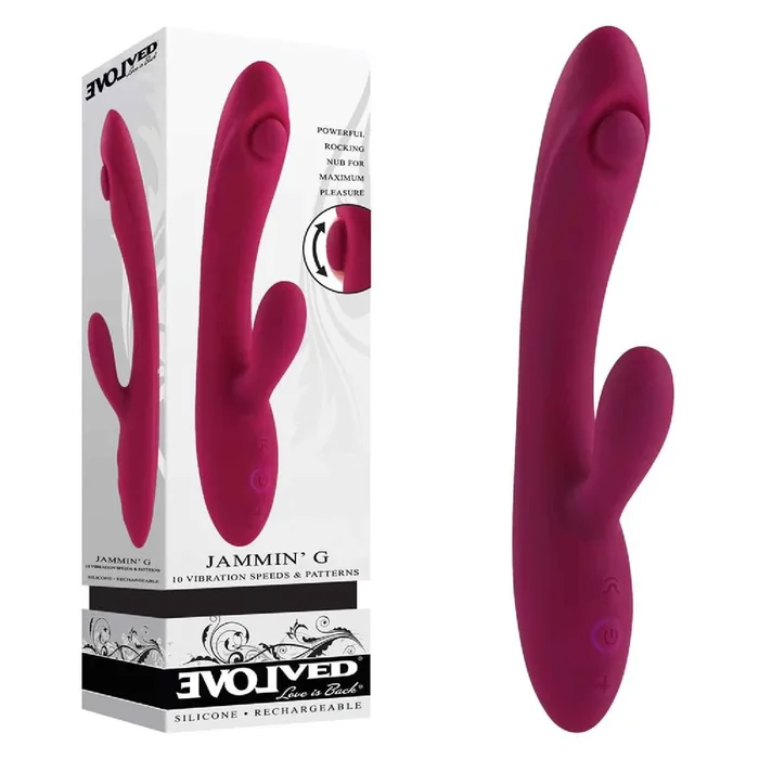 Evolved JAMMIN’ G Rabbit Vibrator – Burgundy