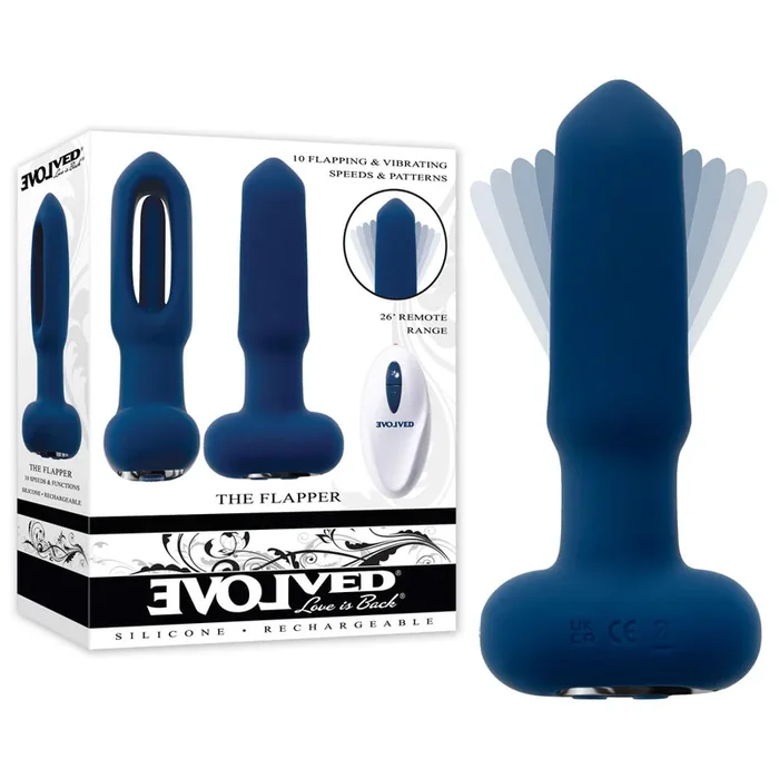 Evolved THE FLAPPER – 14 cm USB Rechargeable Vibrating and Flapping Butt Plug with Remote