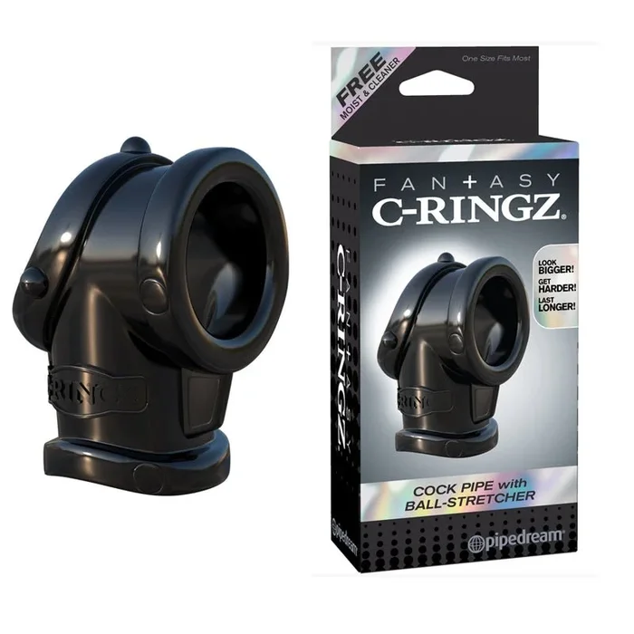 Fantasy C-Ringz Cock Pipe With Ball Stretcher Sling Black