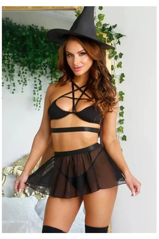 Fantasy Lingerie – Play – Spellbound Witch Costume Set – Black