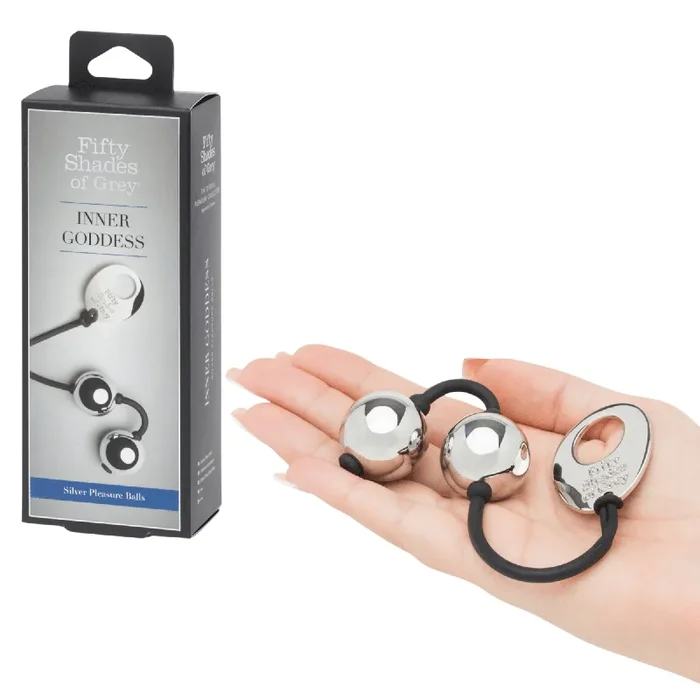 Fifty Shades of Grey Inner Goddess Silver Pleasure Solid Weighted Metal Ben Wa Balls 7.8oz
